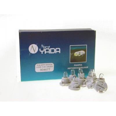 Лампа T4 12V (1.2W) б/ц с усами в сером патроне Nord YADA (панель приборов)