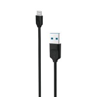 Зарядный универсальный дата-кабель USB-Lightning (TPE) 2А, 1м чёрный (IPhone 5-13) Nord YADA		