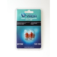 Лампа WY5W 12V (5W) Nord YADA  бц желтый (NEW блистер к-т 2шт)