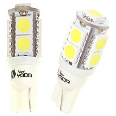 Светодиод 12V T10-9SMD (size 5050) W5W теплый белый 1.2W 45lm TM NORD YADA