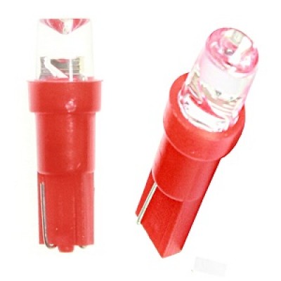 Светодиод 24V T5-01 (1LED)W1,2W Base:W2,0 х4,6d 0.24W 0.45lm конус красный TM NORD YADA