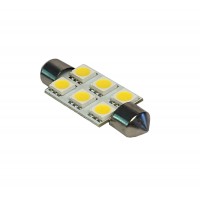 Светодиод 24V T11x36-S8.5 (6SMD size 5050) C5W теплый белый TM NORD YADA