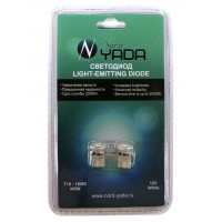 Cветодиод 12V T10 (1 LED) W5W High Power Led белый 1W 60lm (NEW блиcтер: 2 шт.) TM NORD YADA