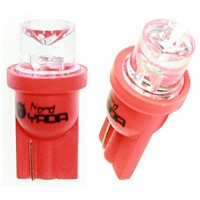 Светодиод 12V T10-01 (1LED)W5W Base:BW2,1х9,5D конус красный 0.13W 0.45lm TM NORD YADA
