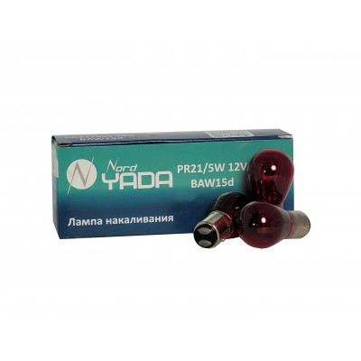 Лампа PR21/5 W12VBAW15d (красная) Nord YADA(габарит-стоп-сигнал)