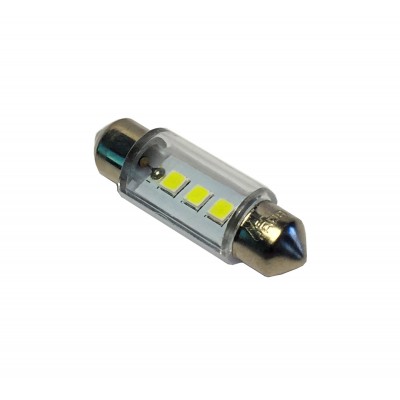 Светодиод 12V T11x36-S8.5 (3SMD size 3528) C5W белый 0.18W 18lm TM NORD YADA