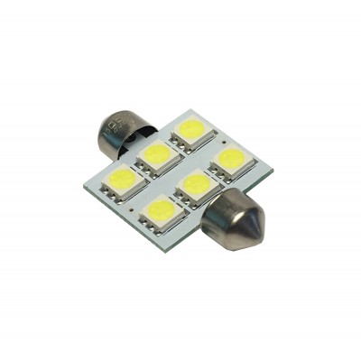 Светодиод 12V T11x31-S8.5 (6SMD size 5050) C5W белый TM NORD YADA