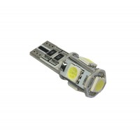 Cветодиод 12V T10 BM 5SMD (size 5050)W5W(W2,1x9,5d) белый1.4 W 22lm (с резистором) TM NORD YADA