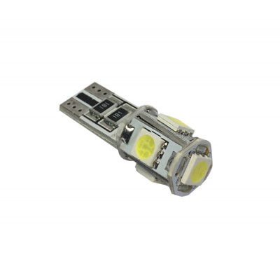Cветодиод 12V T10 BM 5SMD (size 5050)W5W(W2,1x9,5d) белый1.4 W 22lm (с резистором) TM NORD YADA