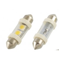 Cветодиод 12V T11x36-S8.5 (2SMD size 5050) C5W белый 0.3W 18lm в колбе TM NORD YADA