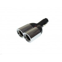 Развет.прикур.2гнезда без провода с индик.хром Nord YADA в блистере