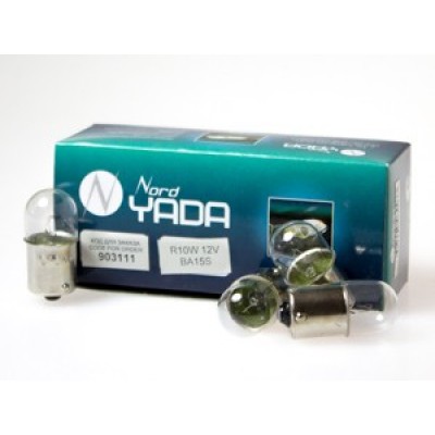 Лампа R 10W 12V BA15s (колба прямая) автолампа Nord YADA (габариты)
