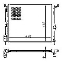 Радиатор охлаждения для а/м ВАЗ Largus (12-); Logan (08-) Sandero I (09-) MT паяный WONDERFUL ТМ