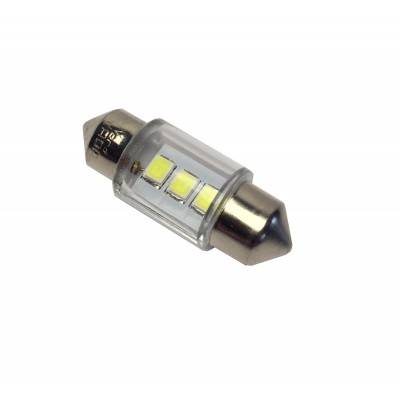 Светодиод 12V T11x31-S8.5 (3SMD size 2835) в колбе белый 0.18W 18lm SV8.5 TM NORD YADA