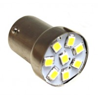 Cветодиод 12V G18.5 8SMD (size 2835) R10W BA15s белый 0.5W 32lm TM NORD YADA
