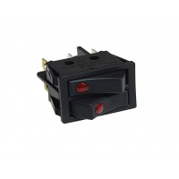 Клавиша 250V 16А ДВОЙНАЯ черная с подсветкой (6конт.) ON-OFF TM Nord YADA