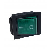 Клавиша 250V  15А зеленая с подсветкой (6конт.) ON-OFF TM Nord YADA