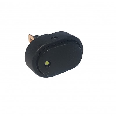 Клавиша 12V 20А овальная с желтой LED подсветкой (3конт.) ON-OFF TM Nord YADA