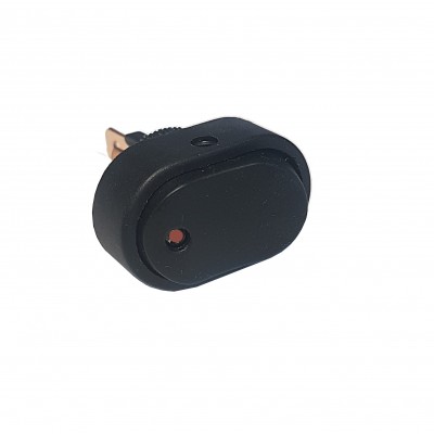 Клавиша 12V 20А овальная с красной LED подсветкой (3конт.) ON-OFF TM Nord YADA