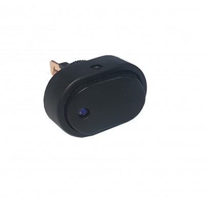 Клавиша 12V 20А овальная с синей LED подсветкой (3конт.) ON-OFF TM Nord YADA