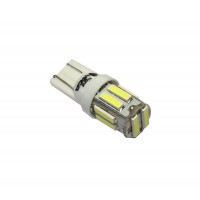 Светодиод 24V T10 10SMD (size 7020) W5W base W2.1*9.5D белый TM NORD YADA