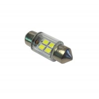 Светодиод 24V T11x31-S8.5 4SMD (size 2835 в стекл.колбе) C5W белый TM Nord YADA