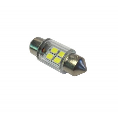 Светодиод 24V T11x31-S8.5 4SMD (size 2835 в стекл.колбе) C5W белый TM Nord YADA