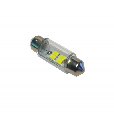 Светодиод 24V T11x36-S8.5 4SMD (size 2835 в стекл.колбе) C5W белый TM NORD YADA