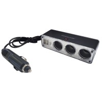 Развет.прикур.3гнезда USBс пров.(60см) с индик. Nord YADA в блистере