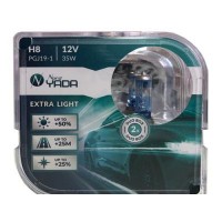 Лампа H8 12V 35W EXTRA LIGHT +50 %  Plastic case - 2шт Nord YADA