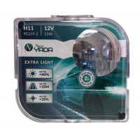 Лампа H11 12V 55W EXTRA LIGHT +50 %  Plastic case - 2шт Nord YADA