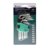 Набор Г-образных ключей TORX коротких 9 пр. T10,T15,T20,T25, T27,T30,T40,T45,T50 ТМ Nord YADA