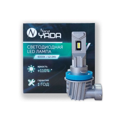 Светодиодная лампа головного света Н8/H11/H16 12-24V 25W 6000K 2000lm М6 TM Nord YADA