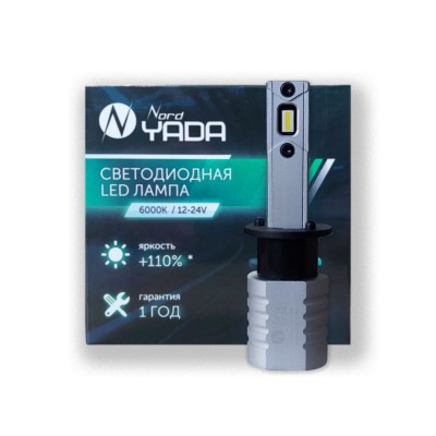 Светодиодная лампа головного света Н1 12-24V 25W 6000K 2000lm М6 TM Nord YADA