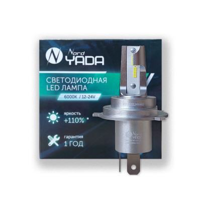 Светодиодная лампа головного света Н4 12-24V 25W 6000K 1500lm M5 TM Nord YADA